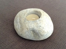 Rock candle holder... a gift from the World Curling Federation, I think...